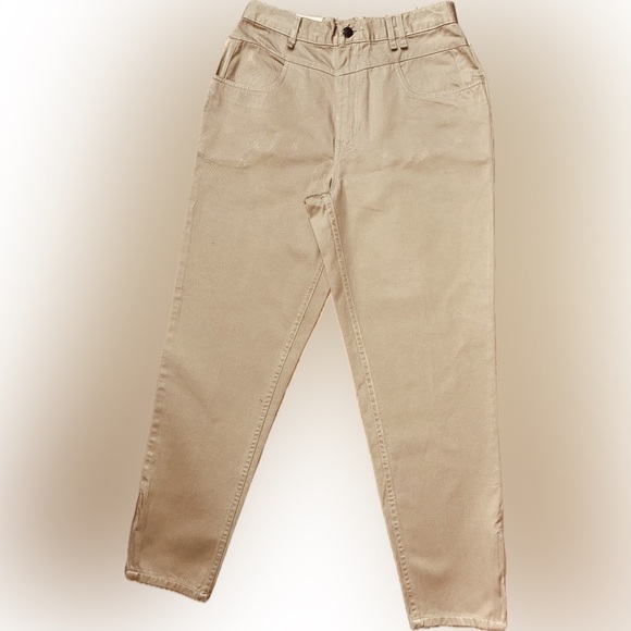 EUC Coca-Cola SZ 12 khaki pants, 4 pockets, tapered legs w/side zip at ankles - Picture 5 of 13